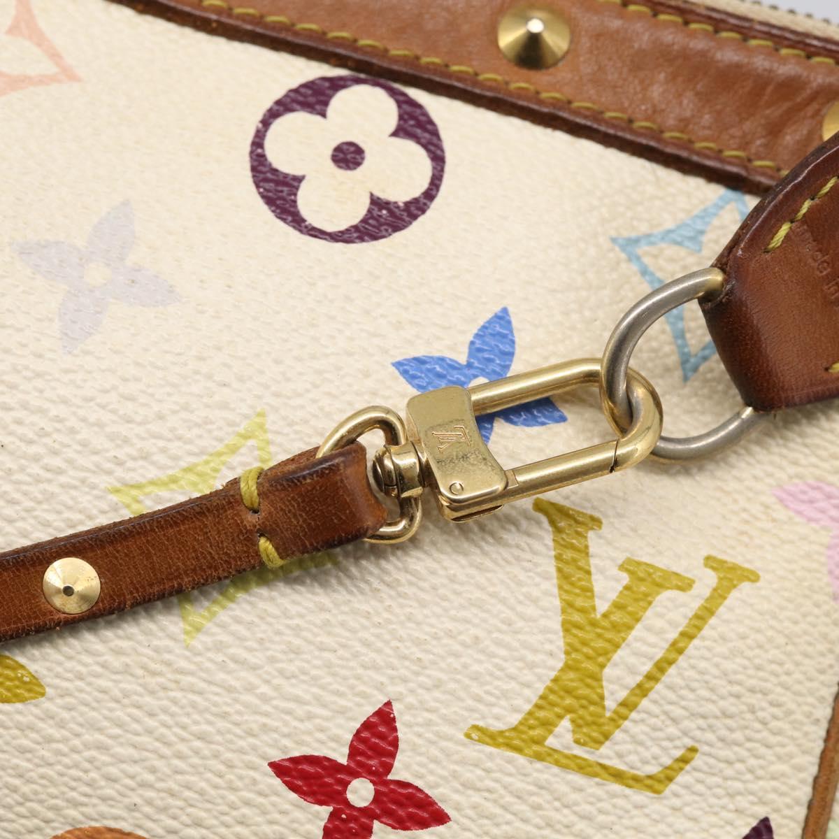 LOUIS VUITTON Monogram Multicolor Pochette Accessoires White M92649 Auth 207223
