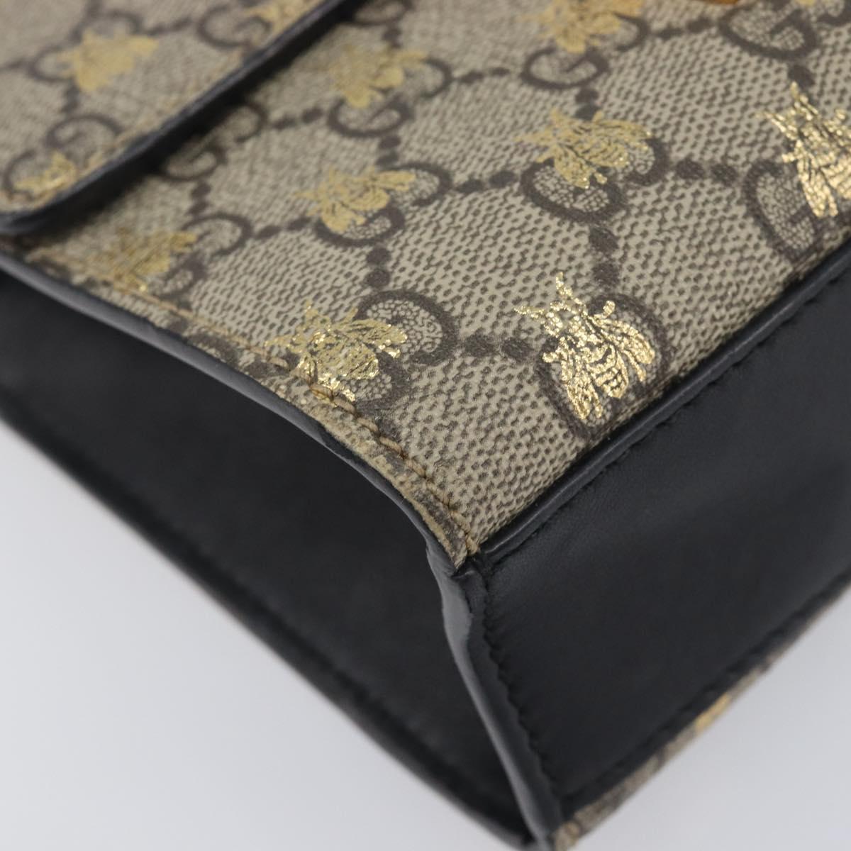 GUCCI GG Supreme Padlock Chain Shoulder Bag PVC Beige Gold 409487 Auth 207224A