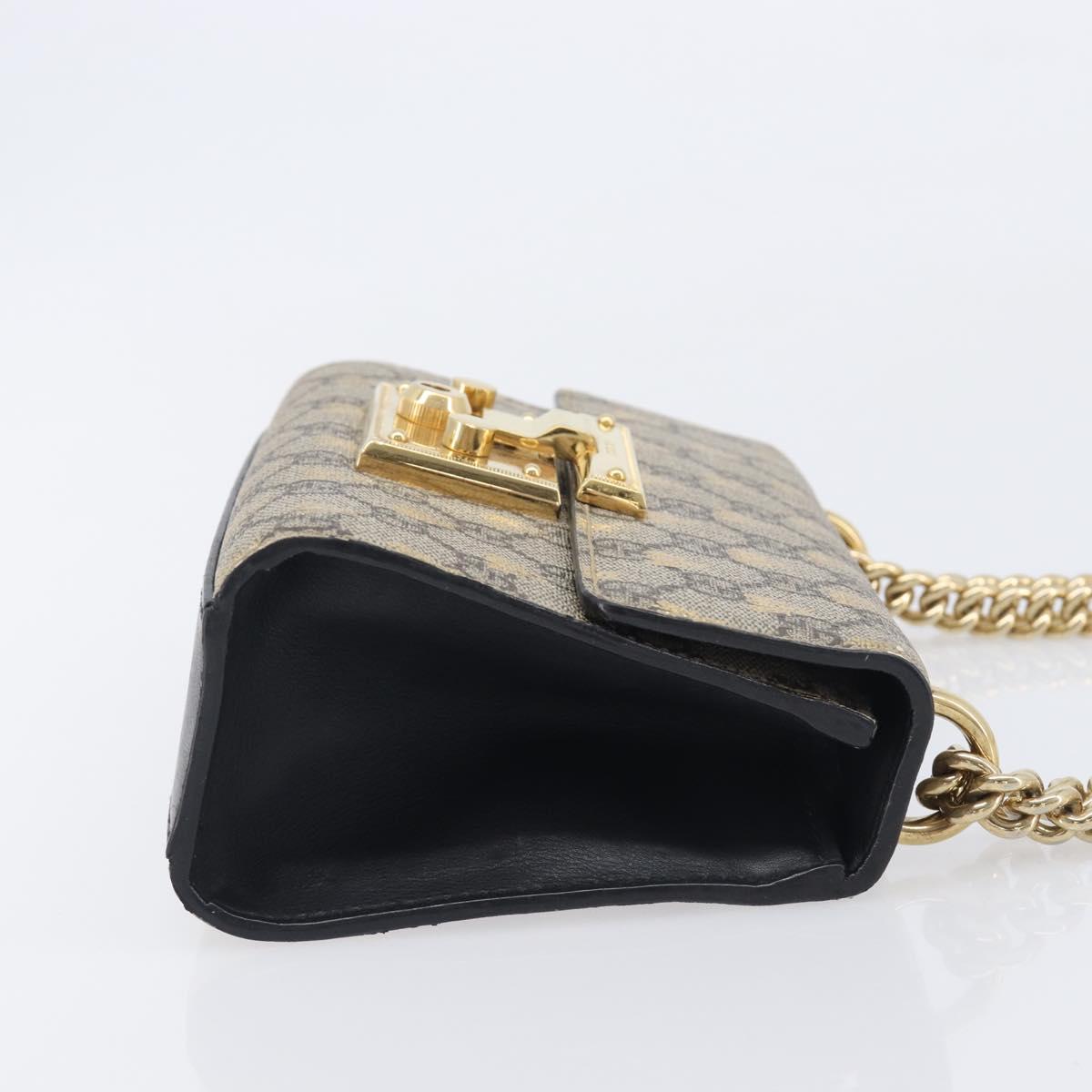 GUCCI GG Supreme Padlock Chain Shoulder Bag PVC Beige Gold 409487 Auth 207224A