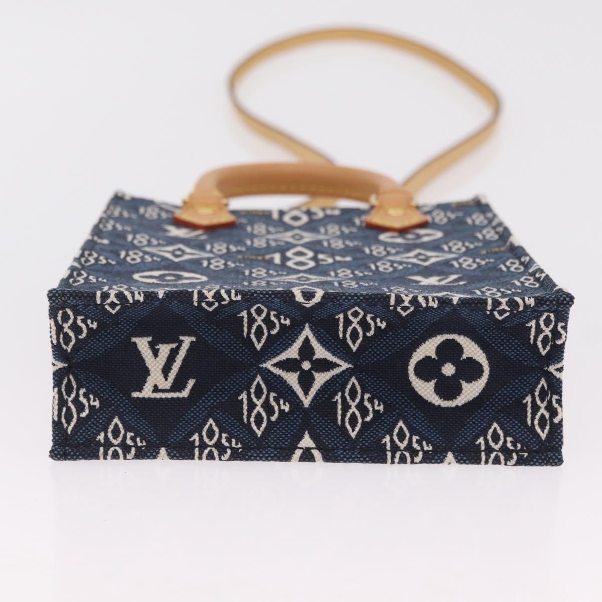 LOUIS VUITTON Monogram Jaguar Petit Sac Plat Bag 2way Navy M80288 Auth 207226M