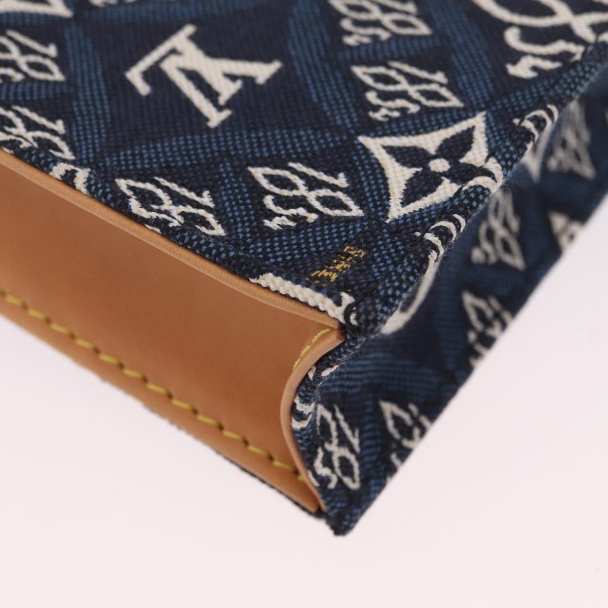 LOUIS VUITTON Monogram Jaguar Petit Sac Plat Bag 2way Navy M80288 Auth 207226M