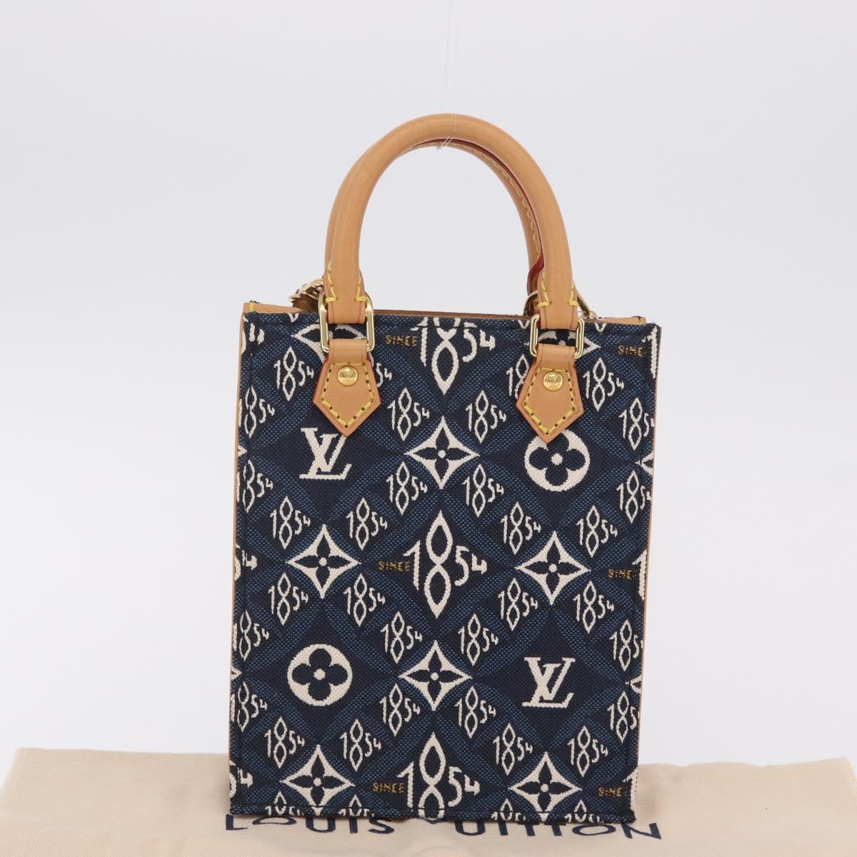 LOUIS VUITTON Monogram Jaguar Petit Sac Plat Bag 2way Navy M80288 Auth 207226M