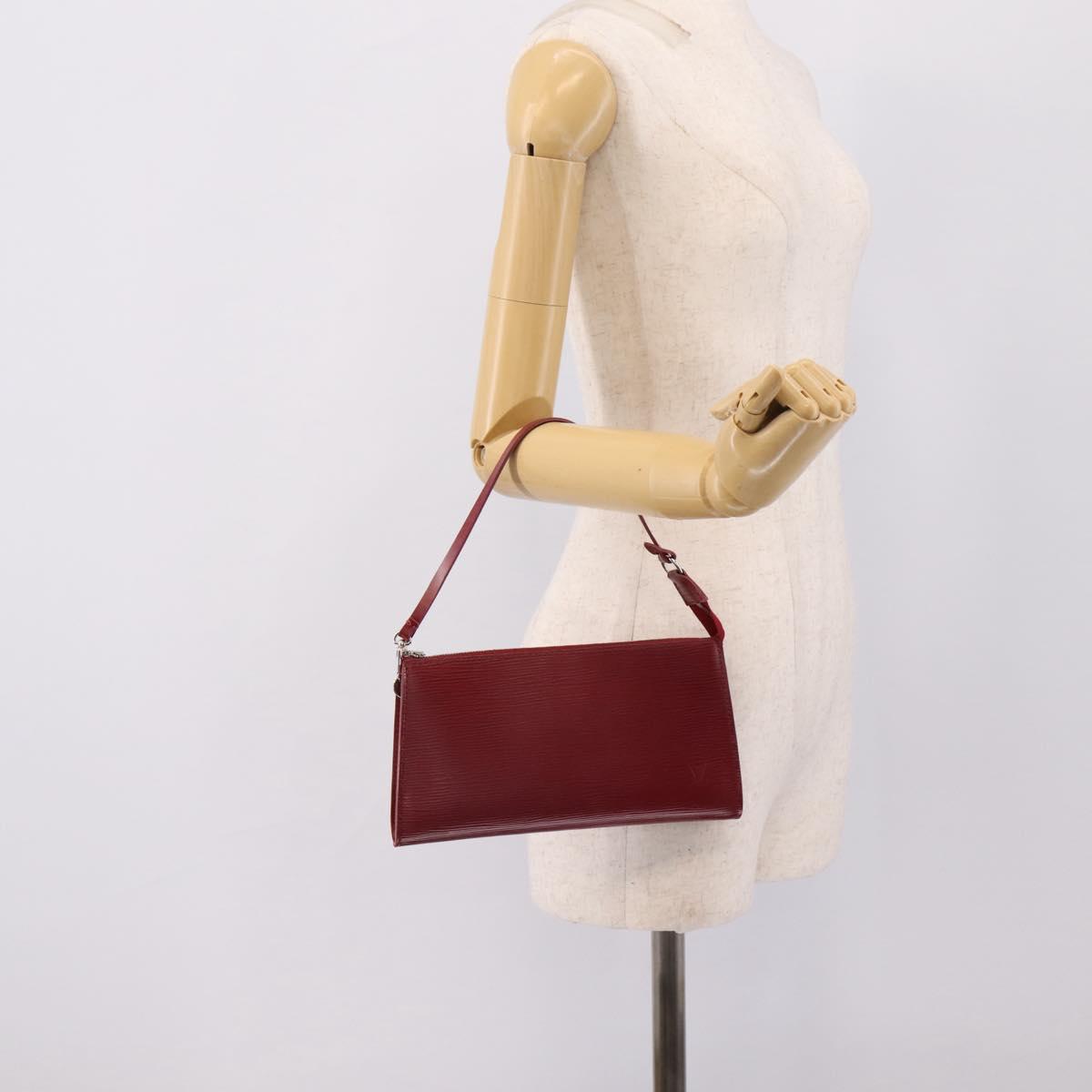 LOUIS VUITTON Epi Pochette Accessoires Accessory Wine Red M5298M Auth 207241A