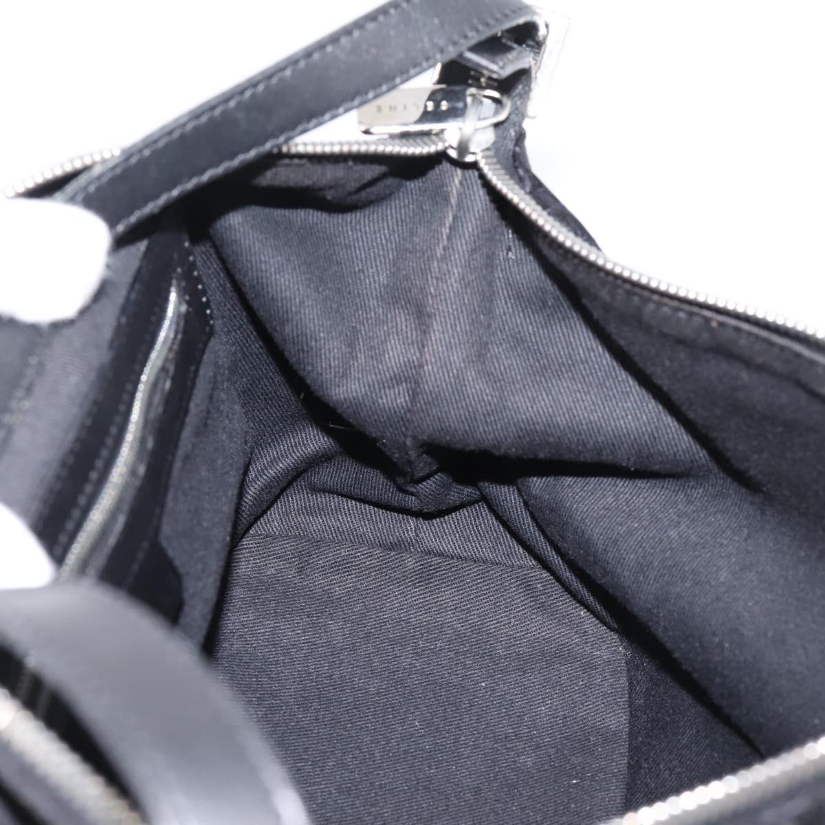 CELINE C Macadam Hand Bag Nylon Black Silver Auth 207245