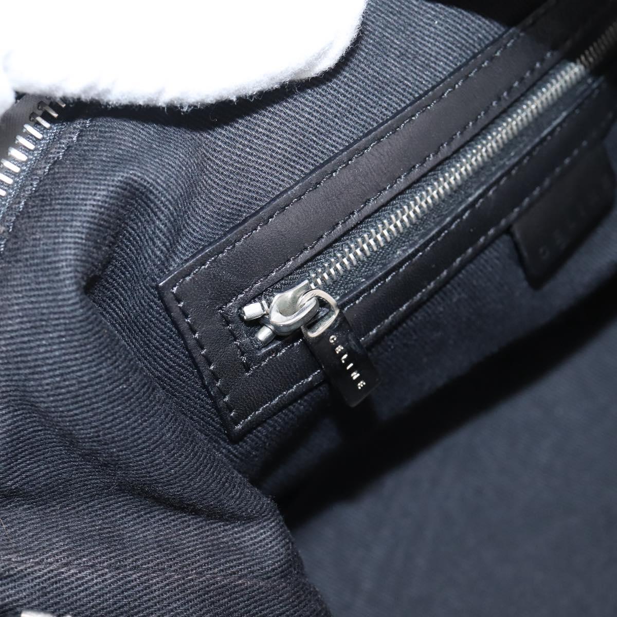 CELINE C Macadam Hand Bag Nylon Black Silver Auth 207245