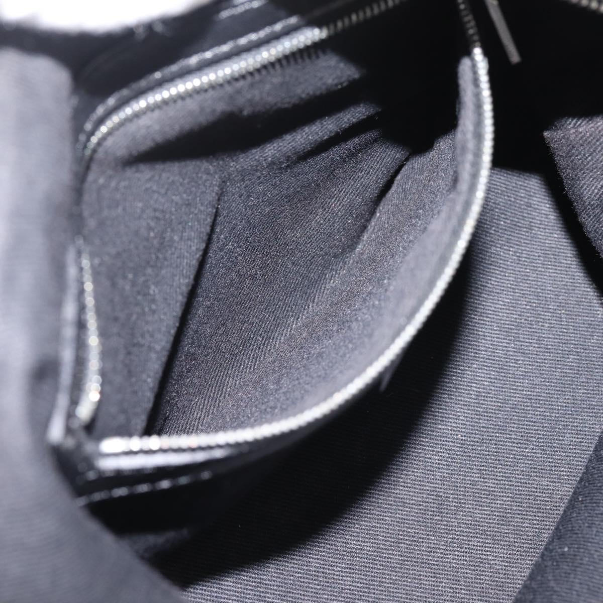 CELINE C Macadam Hand Bag Nylon Black Silver Auth 207245