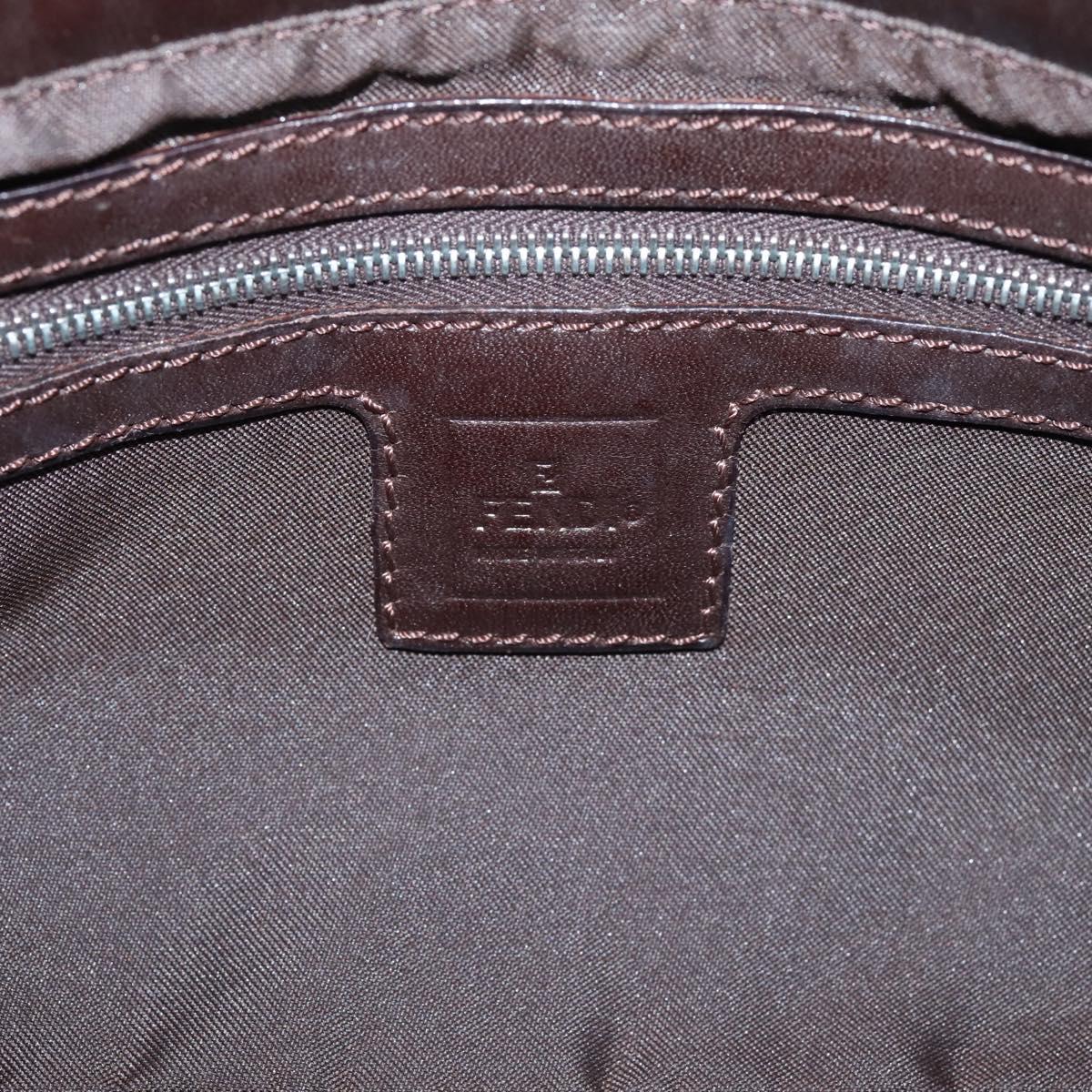 FENDI Zucca Canvas Mamma Baguette Shoulder Bag Black Silver Auth 207247A