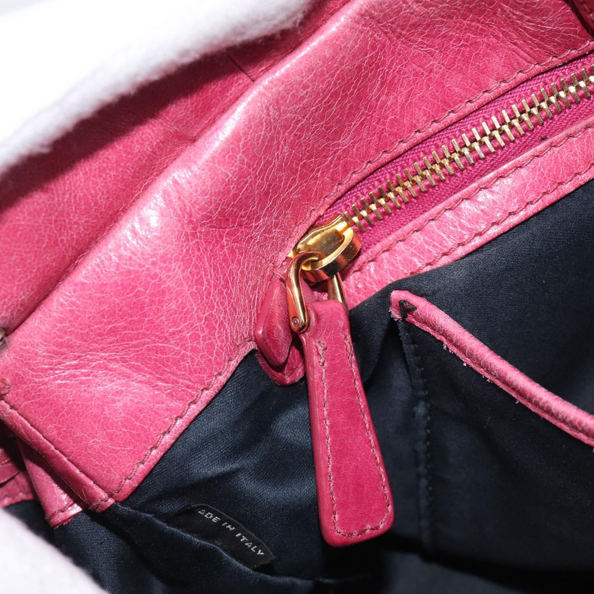 Miu Miu Hand Bag Vitellolux 2way Pink Gold Auth 207255