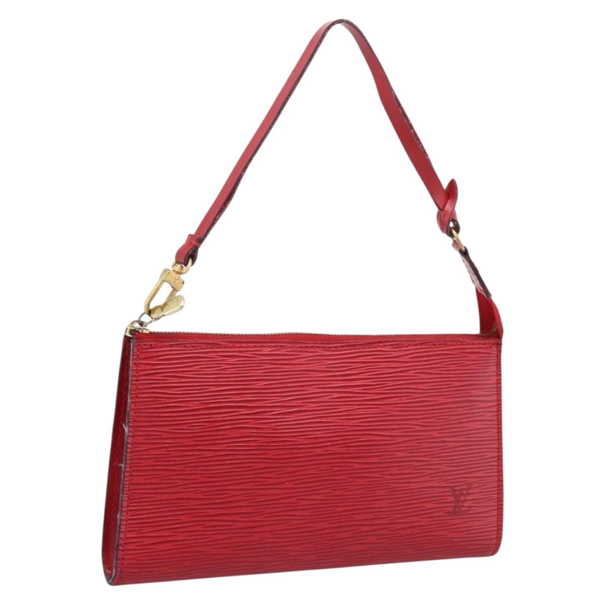 LOUIS VUITTON Epi Pochette Accessoires Accessory Pouch Red M52987 LV Auth 207264