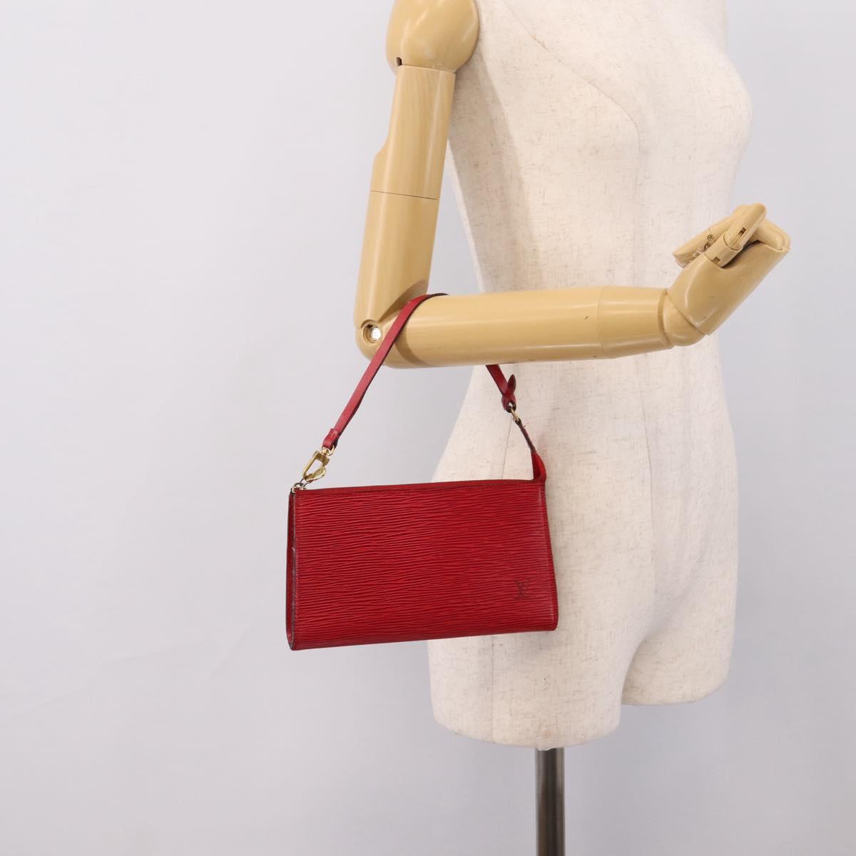 LOUIS VUITTON Epi Pochette Accessoires Accessory Pouch Red M52987 LV Auth 207264