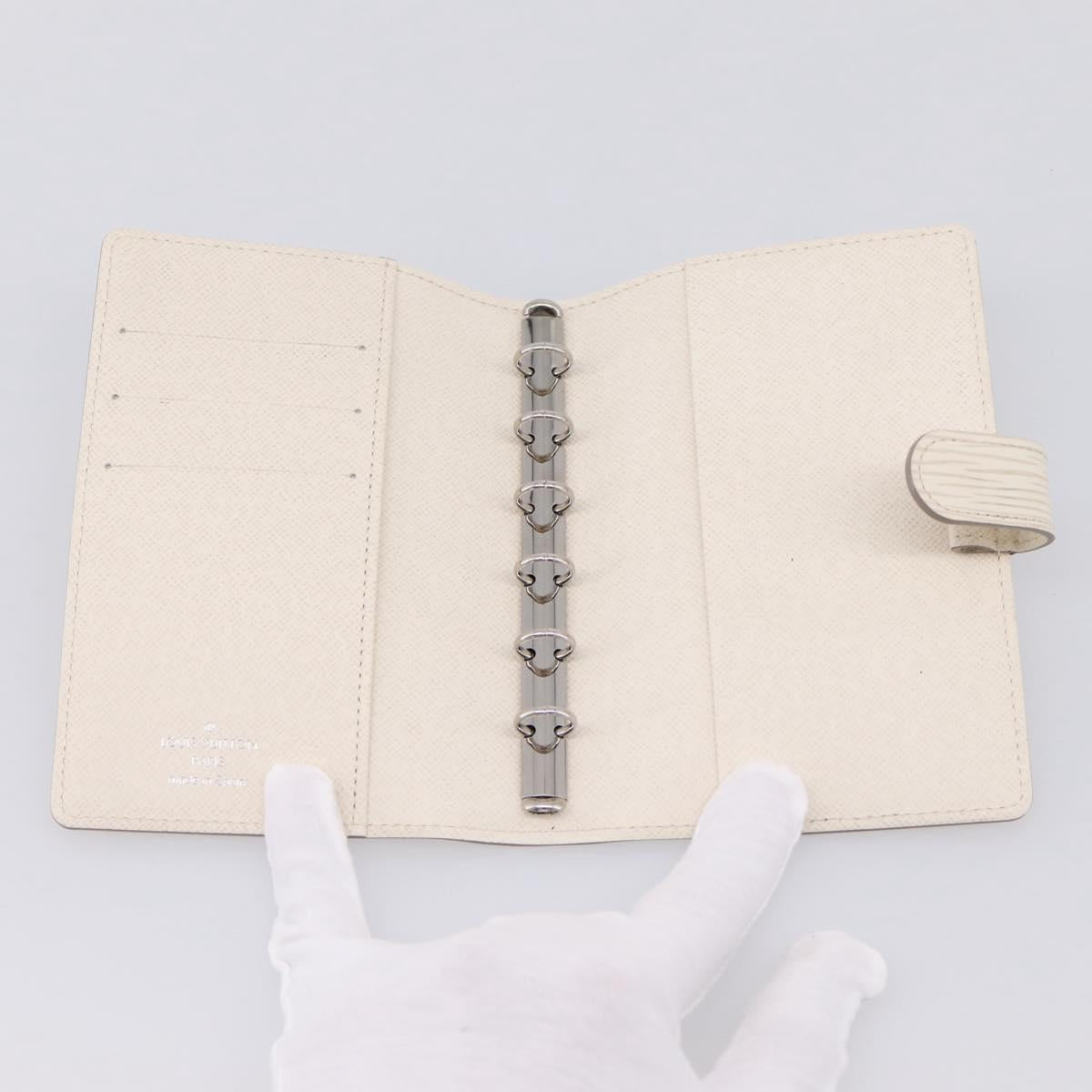 LOUIS VUITTON Epi Agenda PM Day Planner Cover White R2005J LV Auth 207266A
