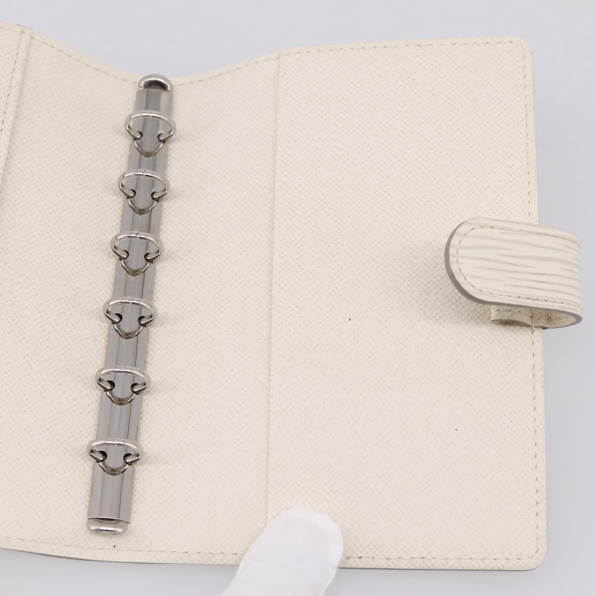 LOUIS VUITTON Epi Agenda PM Day Planner Cover White R2005J LV Auth 207266A