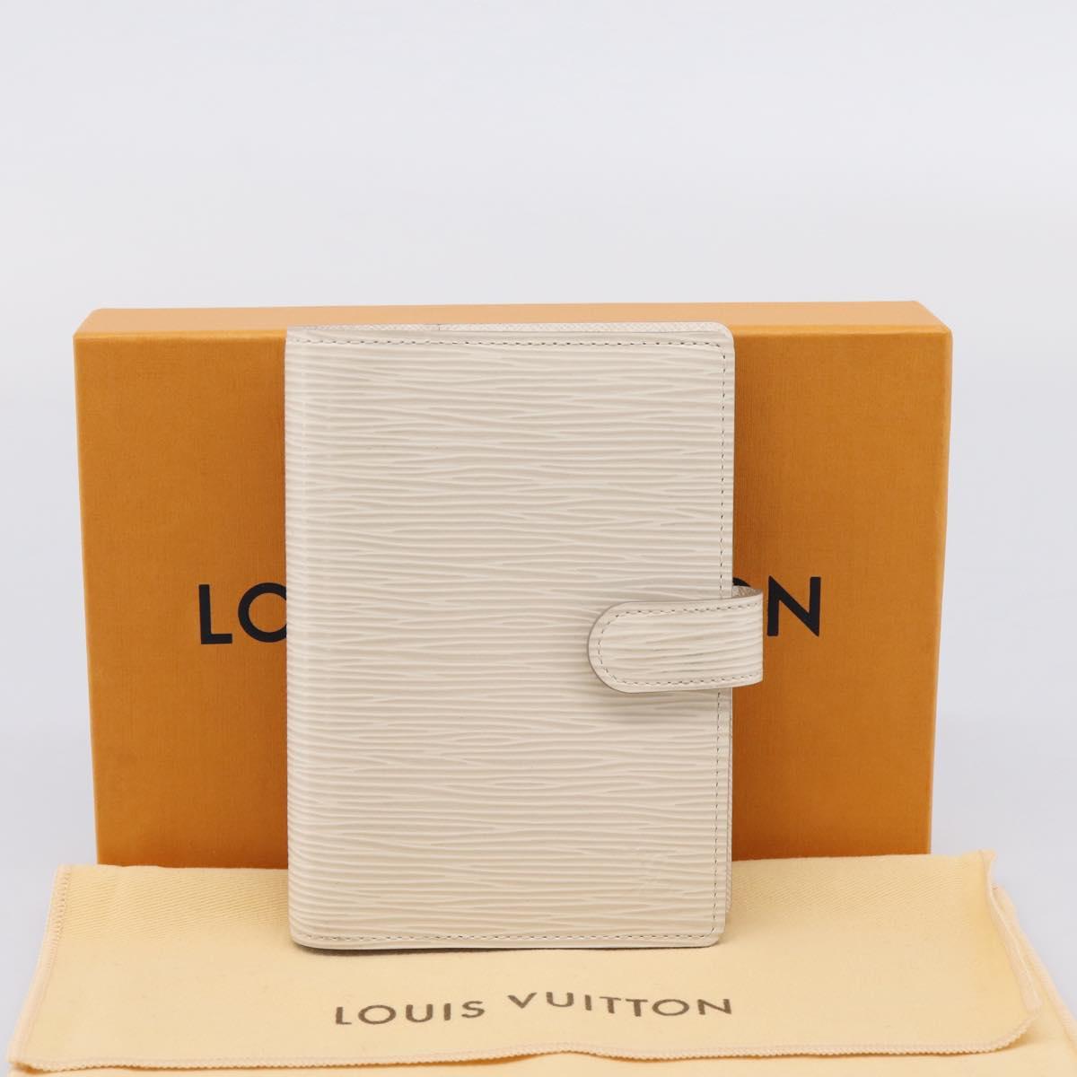 LOUIS VUITTON Epi Agenda PM Day Planner Cover White R2005J LV Auth 207266A