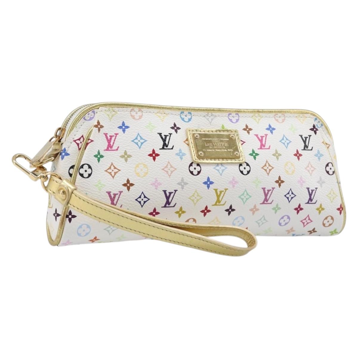 LOUIS VUITTON Monogram Multicolor Kate Clutch Bag White M55212 LV Auth 207267V