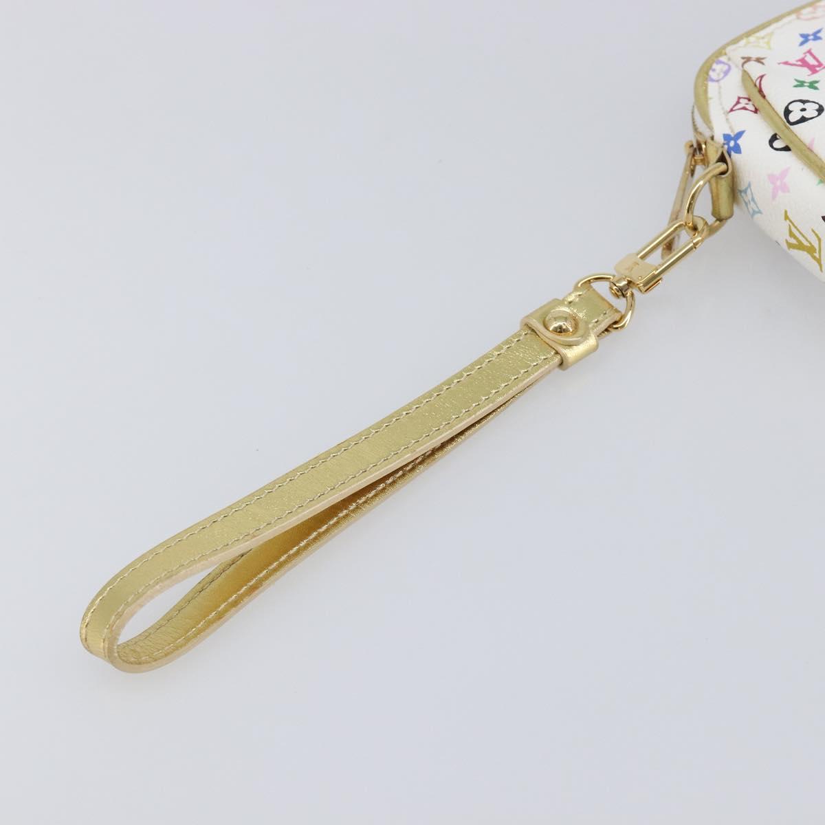 LOUIS VUITTON Monogram Multicolor Kate Clutch Bag White M55212 LV Auth 207267V