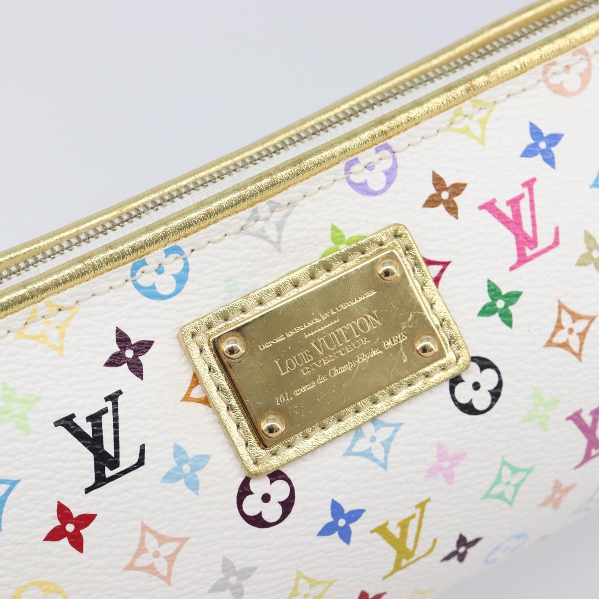 LOUIS VUITTON Monogram Multicolor Kate Clutch Bag White M55212 LV Auth 207267V