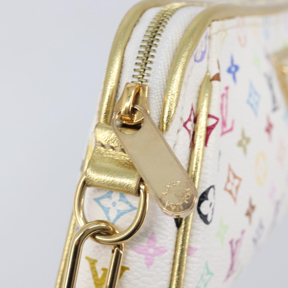 LOUIS VUITTON Monogram Multicolor Kate Clutch Bag White M55212 LV Auth 207267V