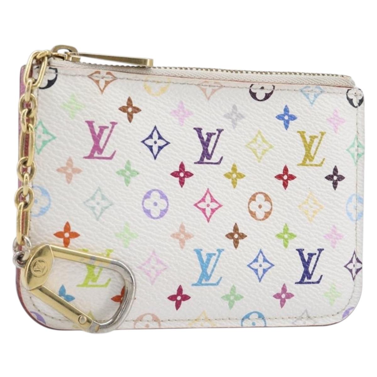 LOUIS VUITTON Monogram Multicolor Pochette Cles NM White M93734 LV Auth 207269
