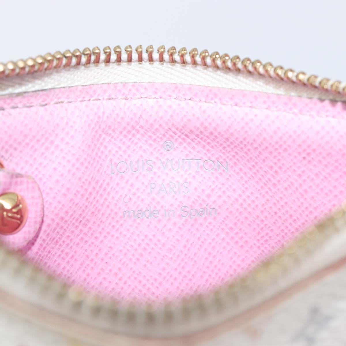 LOUIS VUITTON Monogram Multicolor Pochette Cles NM White M93734 LV Auth 207269