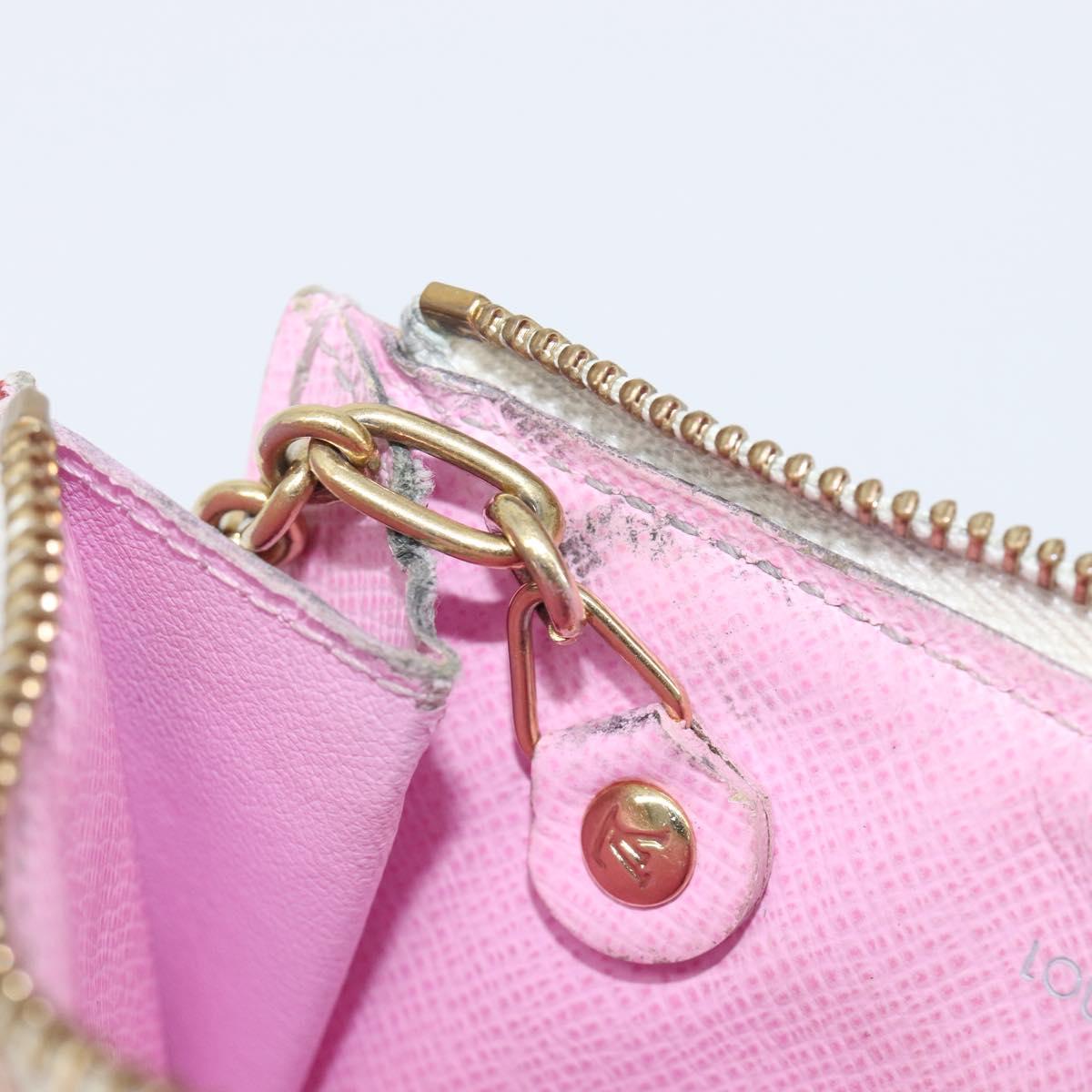 LOUIS VUITTON Monogram Multicolor Pochette Cles NM White M93734 LV Auth 207269