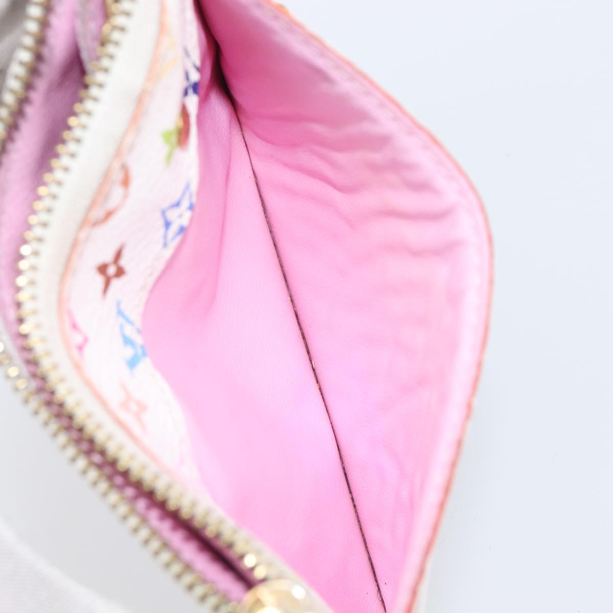 LOUIS VUITTON Monogram Multicolor Pochette Cles NM White M93734 LV Auth 207269
