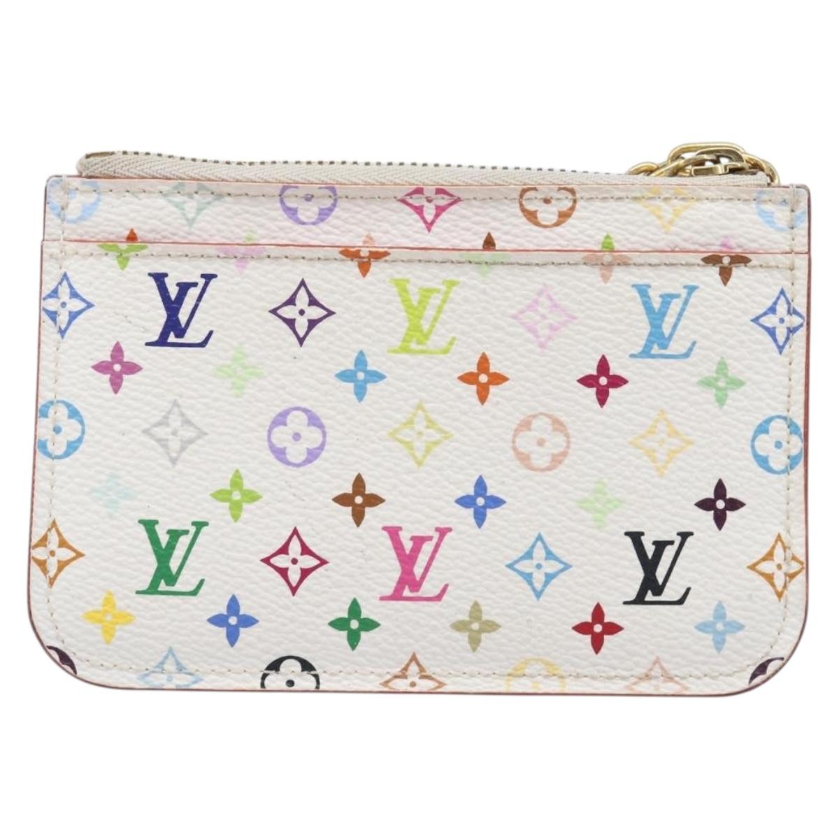 LOUIS VUITTON Monogram Multicolor Pochette Cles NM White M93734 LV Auth 207269
