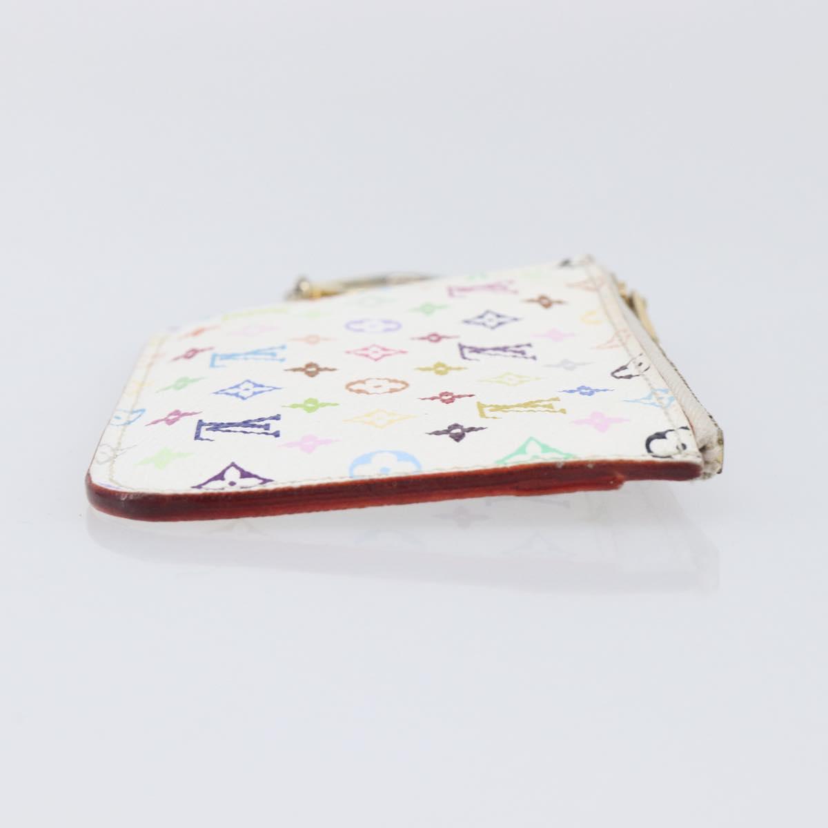 LOUIS VUITTON Monogram Multicolor Pochette Cles NM White M93734 LV Auth 207269