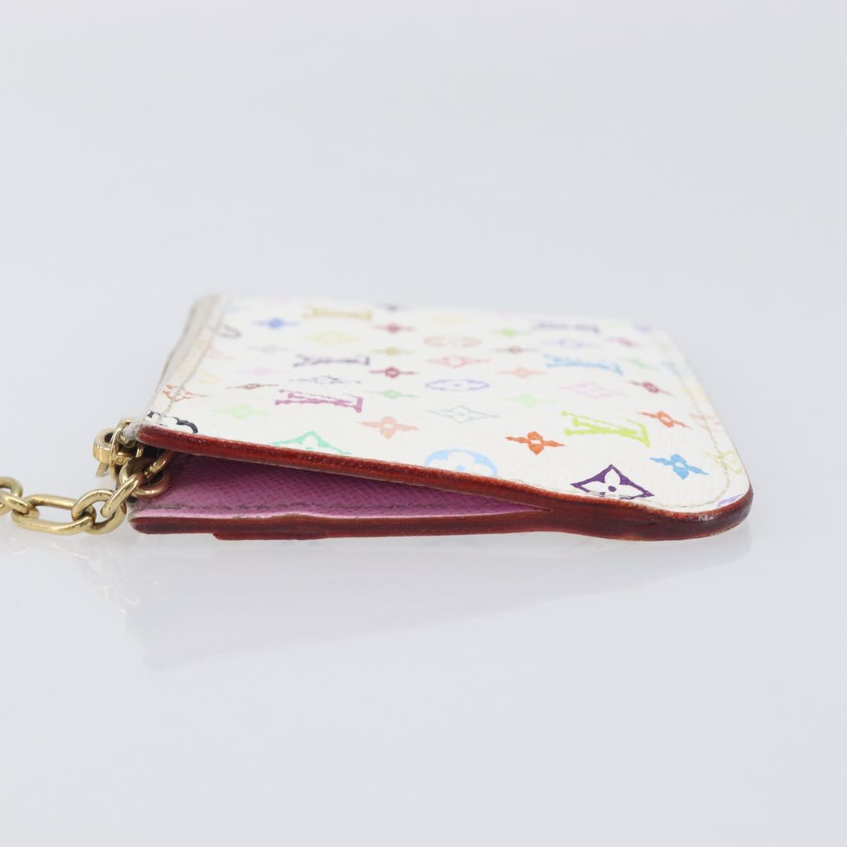 LOUIS VUITTON Monogram Multicolor Pochette Cles NM White M93734 LV Auth 207269