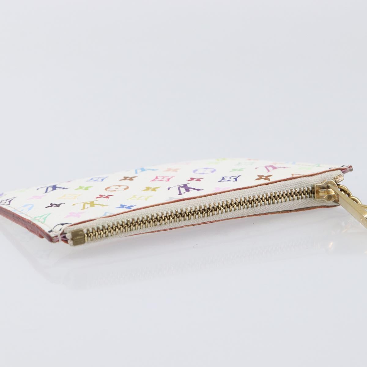 LOUIS VUITTON Monogram Multicolor Pochette Cles NM White M93734 LV Auth 207269