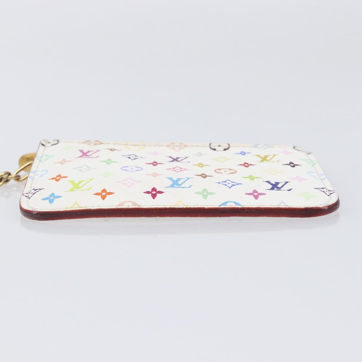 LOUIS VUITTON Monogram Multicolor Pochette Cles NM White M93734 LV Auth 207269