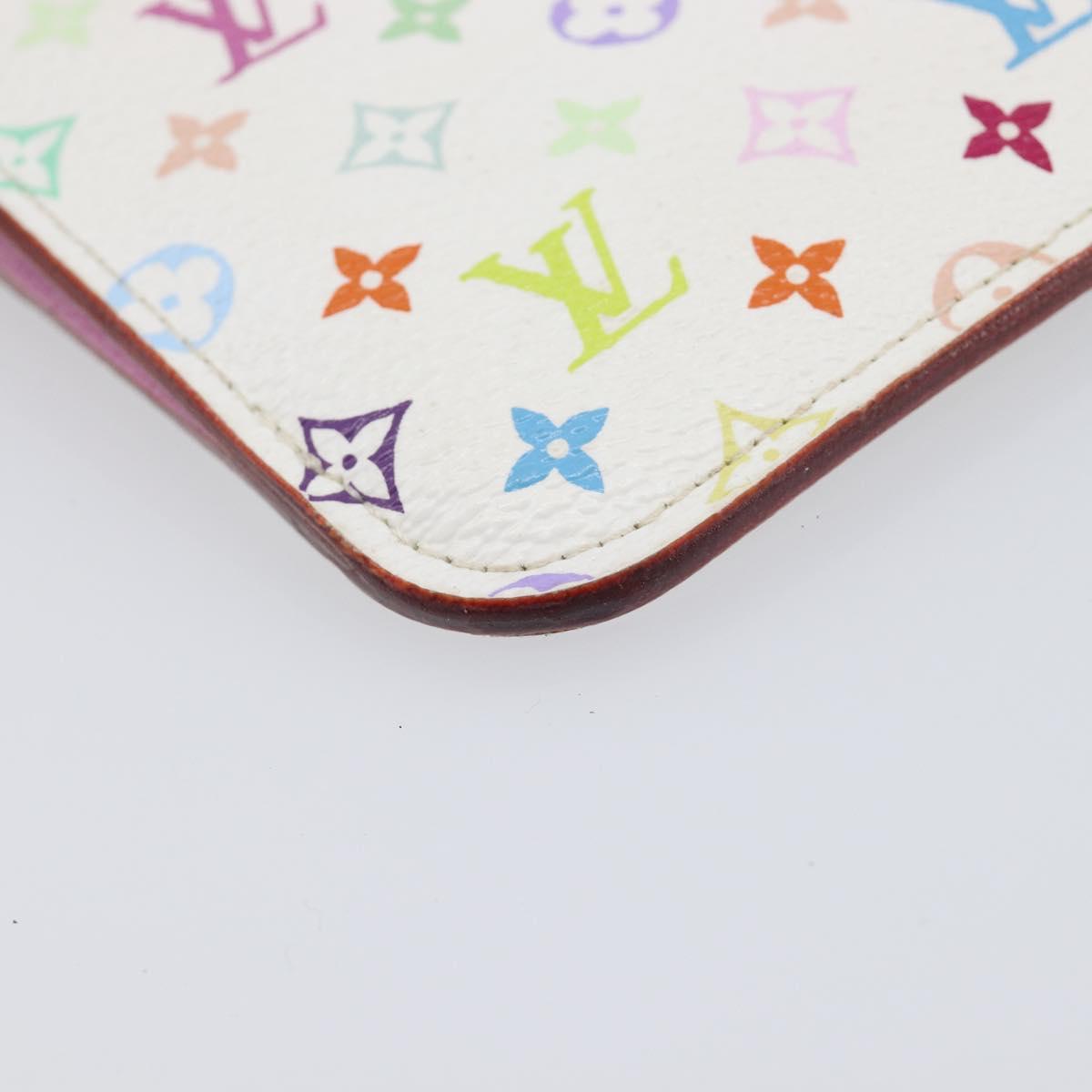 LOUIS VUITTON Monogram Multicolor Pochette Cles NM White M93734 LV Auth 207269