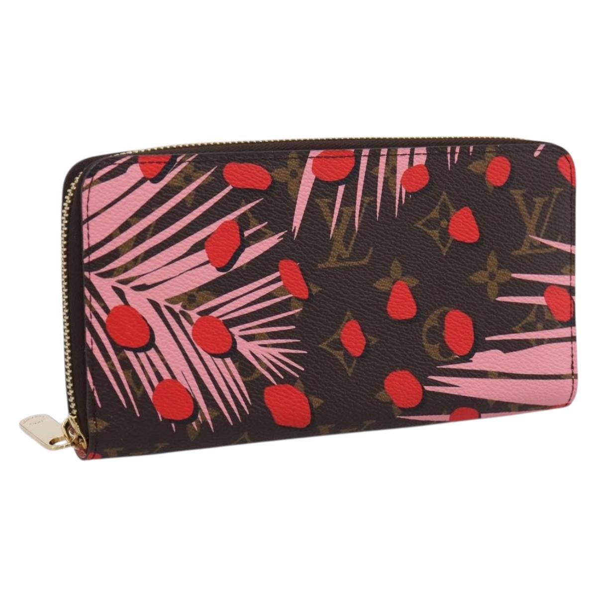 LOUIS VUITTON Monogram Jungle Dot Zippy Wallet Red M41908 LV Auth 207271M