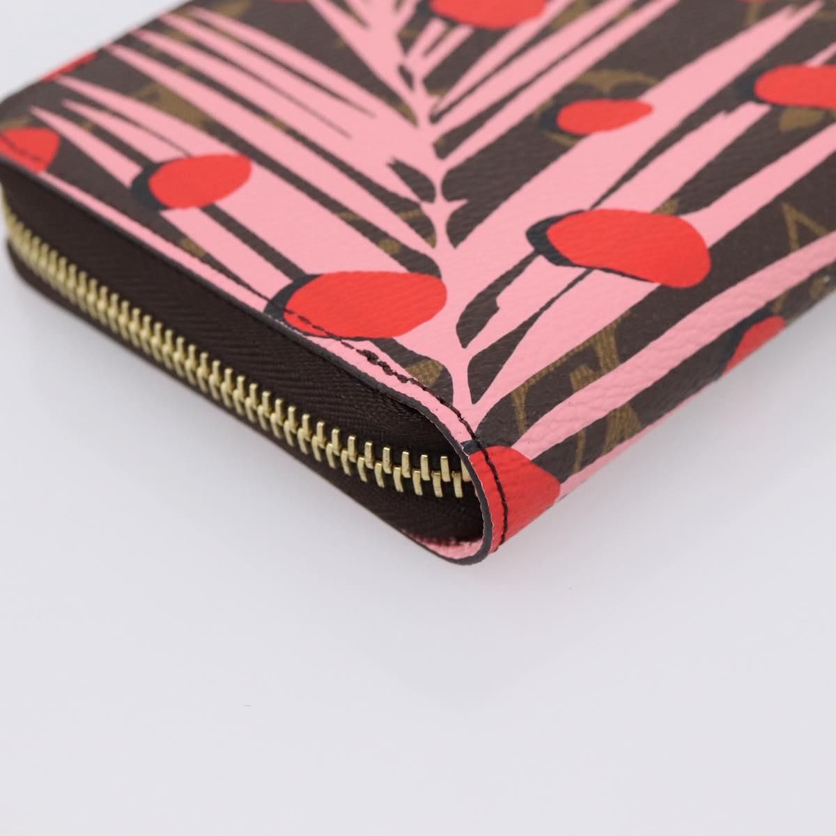 LOUIS VUITTON Monogram Jungle Dot Zippy Wallet Red M41908 LV Auth 207271M