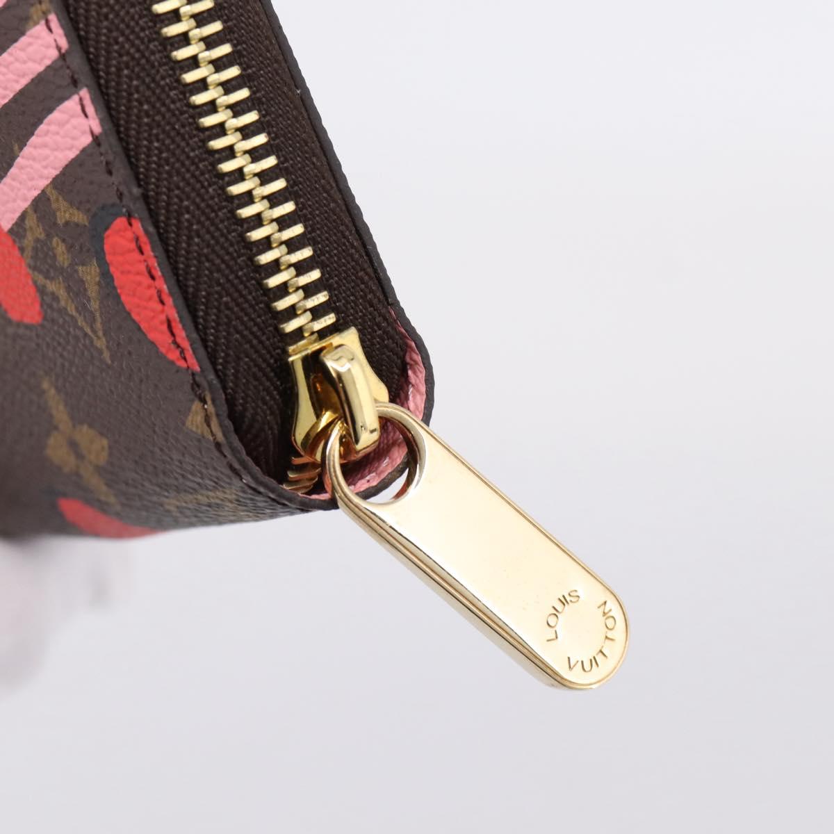 LOUIS VUITTON Monogram Jungle Dot Zippy Wallet Red M41908 LV Auth 207271M