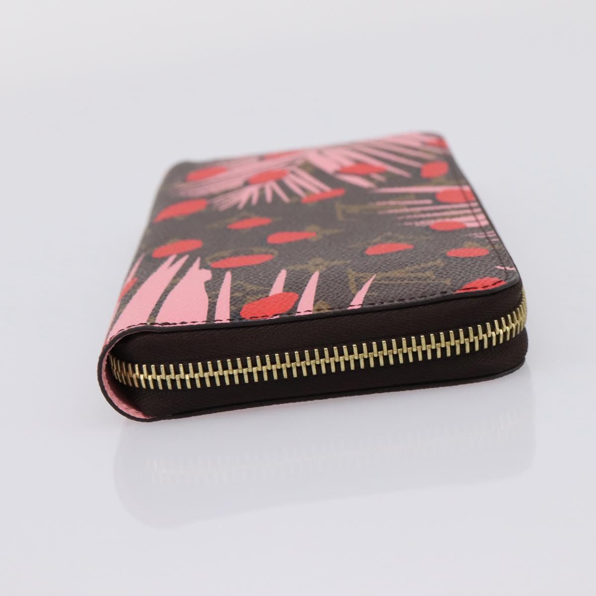 LOUIS VUITTON Monogram Jungle Dot Zippy Wallet Red M41908 LV Auth 207271M