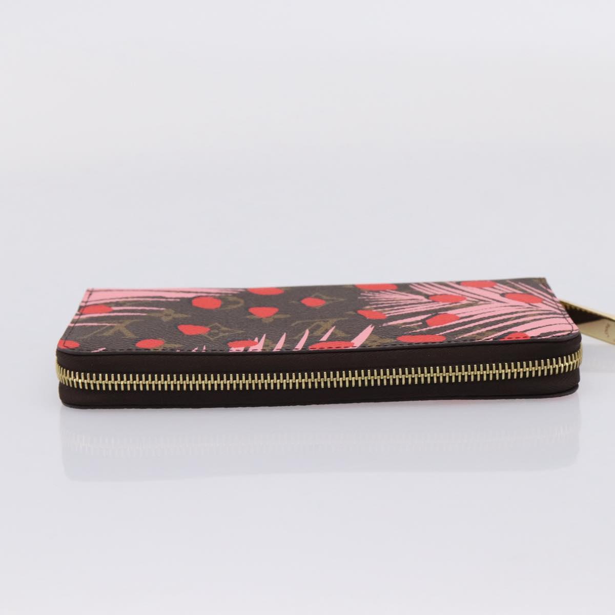 LOUIS VUITTON Monogram Jungle Dot Zippy Wallet Red M41908 LV Auth 207271M