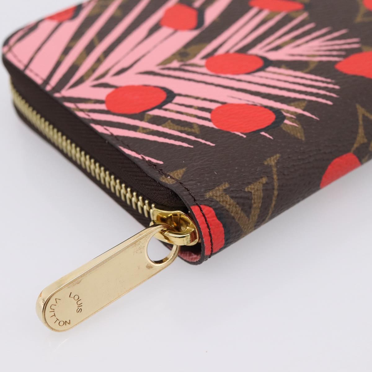 LOUIS VUITTON Monogram Jungle Dot Zippy Wallet Red M41908 LV Auth 207271M