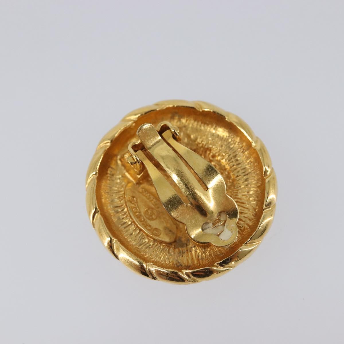 CHANEL Earring Metal Gold CC Auth 207272