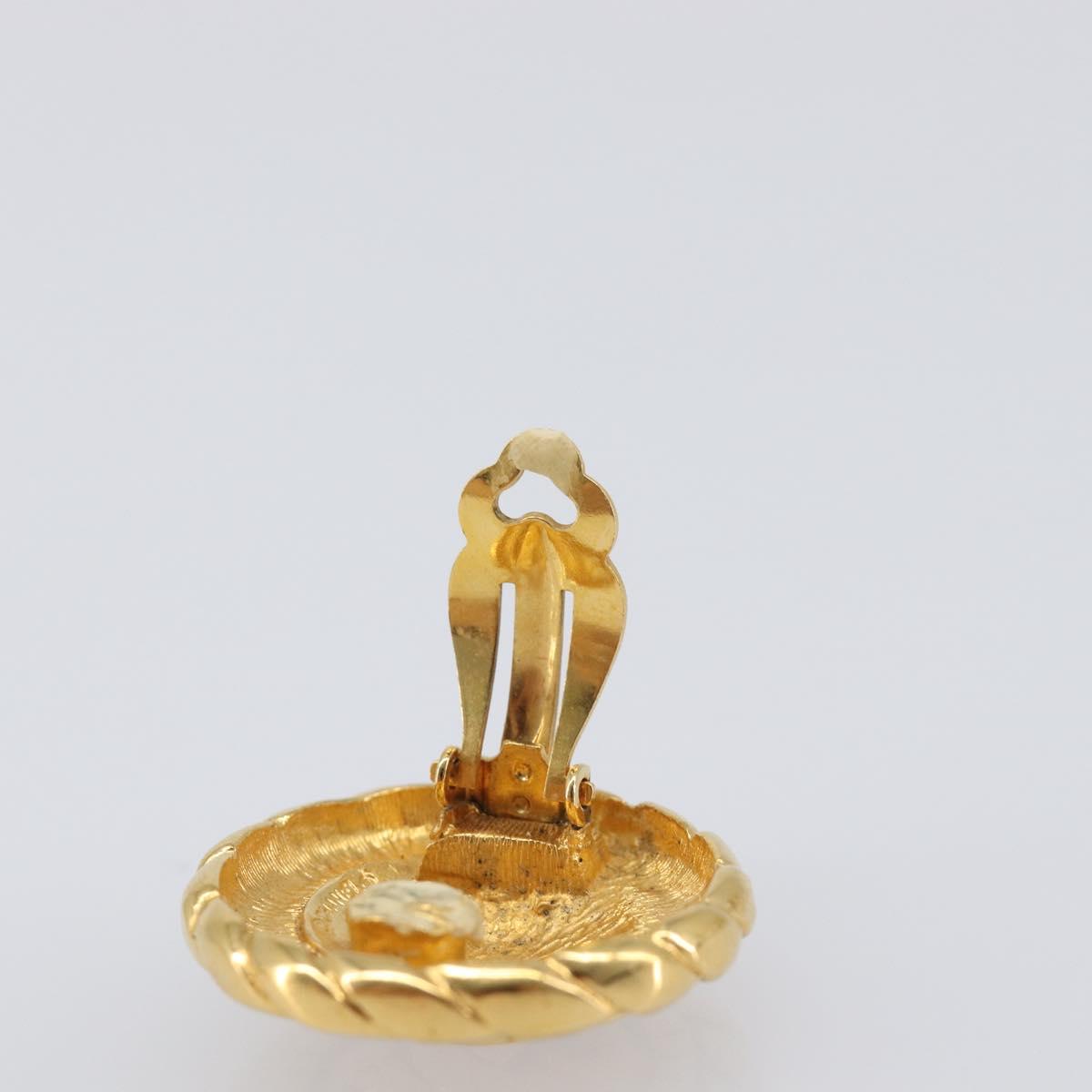 CHANEL Earring Metal Gold CC Auth 207272