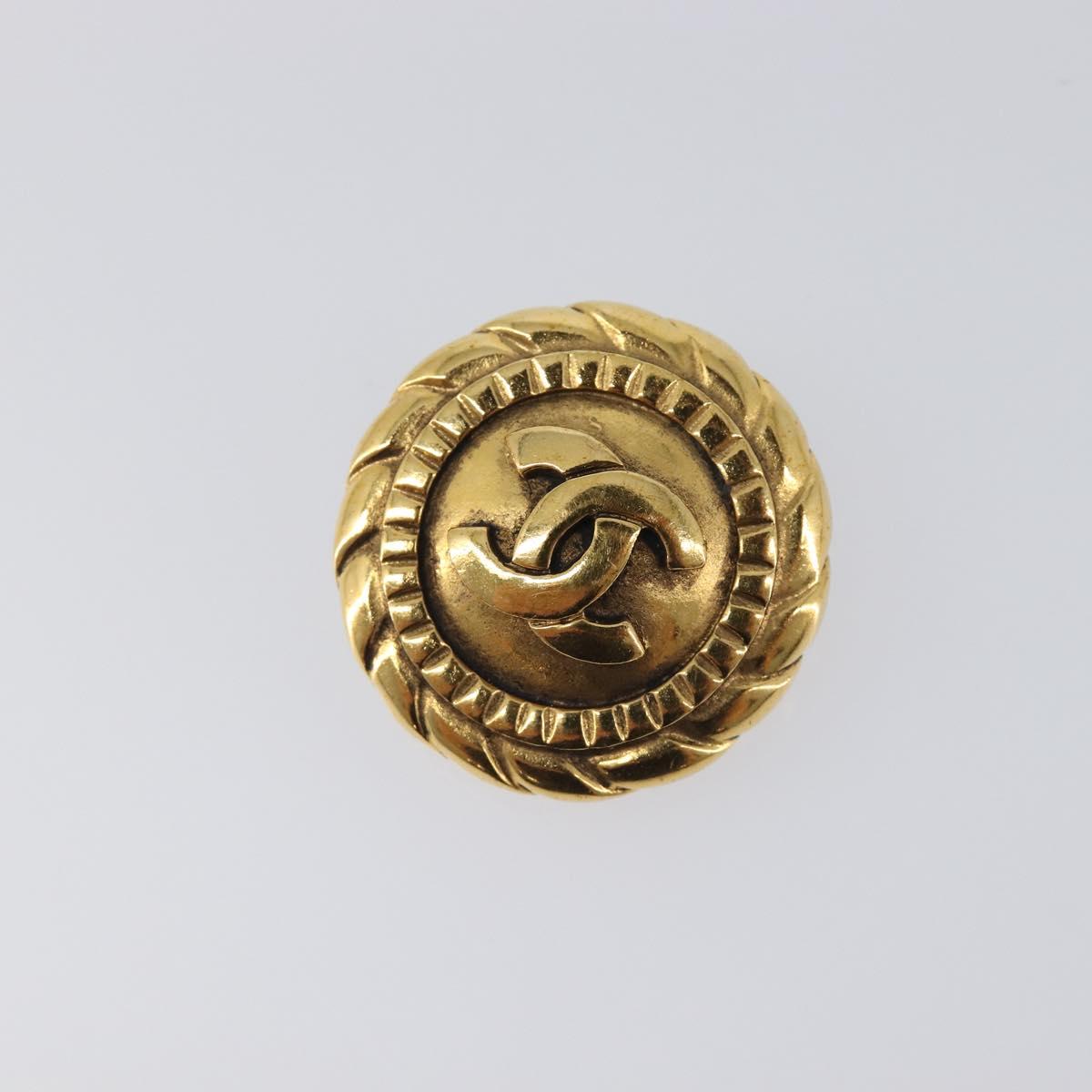 CHANEL Earring Metal Gold CC Auth 207272