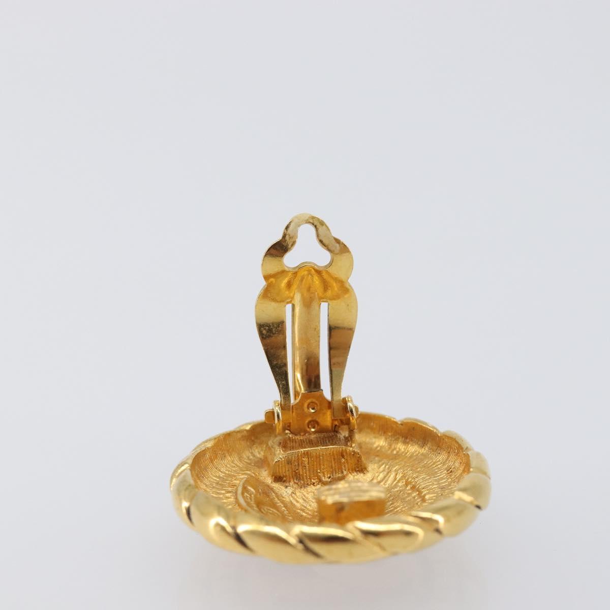 CHANEL Earring Metal Gold CC Auth 207272