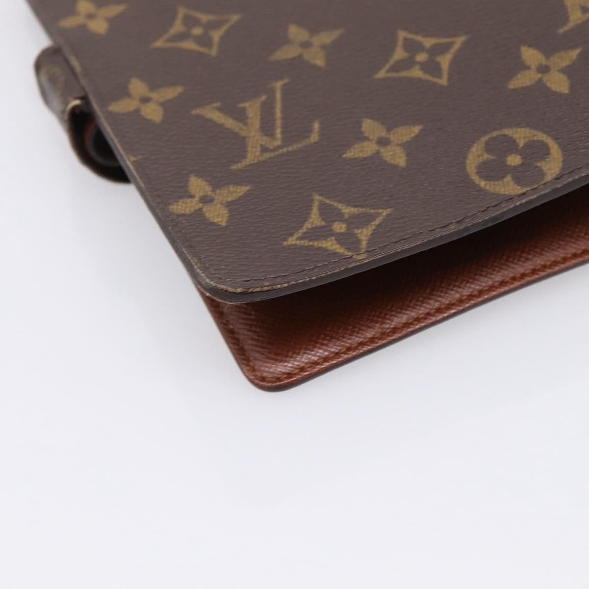 LOUIS VUITTON Monogram Agenda MM Day Planner Cover R20105 LV Auth 207278