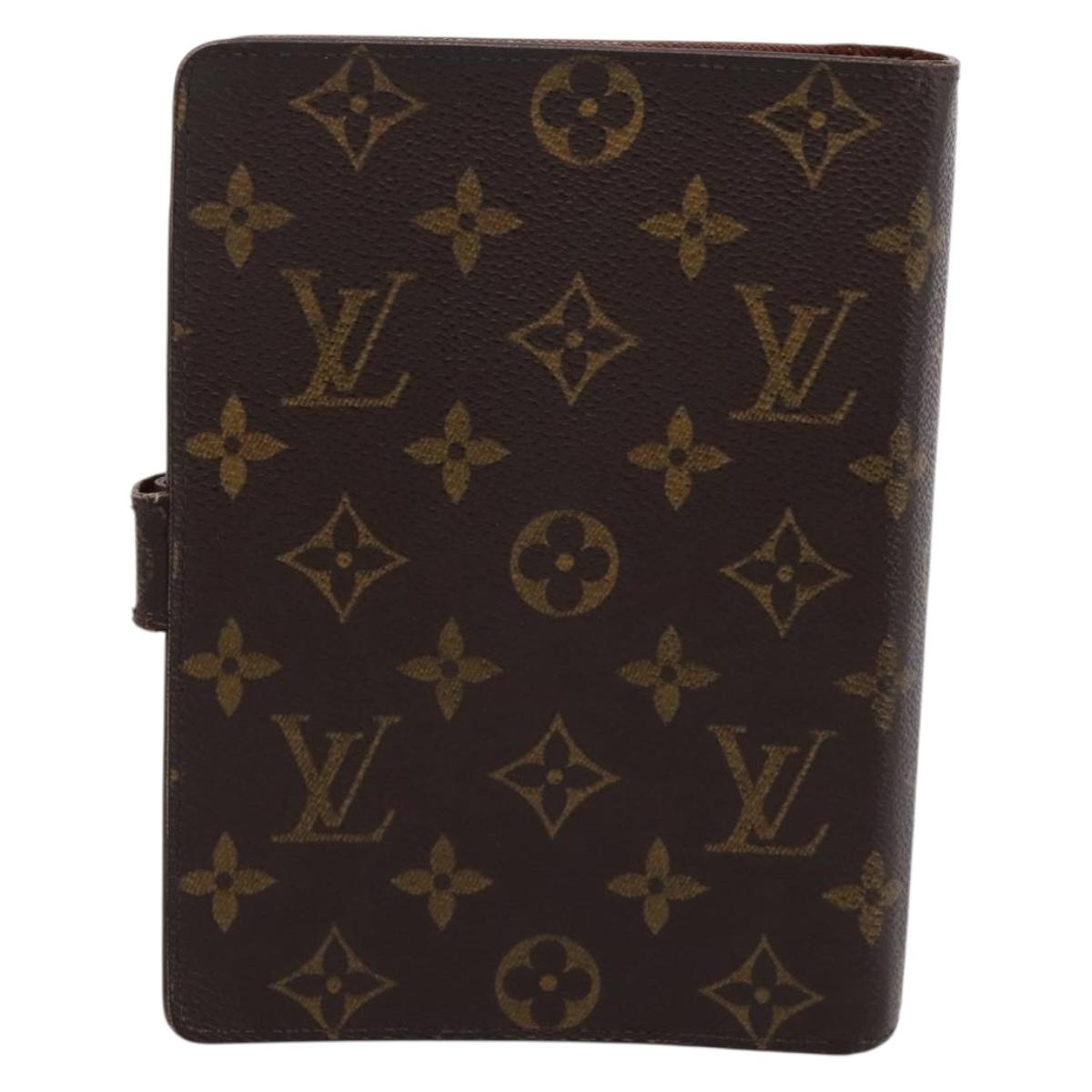 LOUIS VUITTON Monogram Agenda MM Day Planner Cover R20105 LV Auth 207278