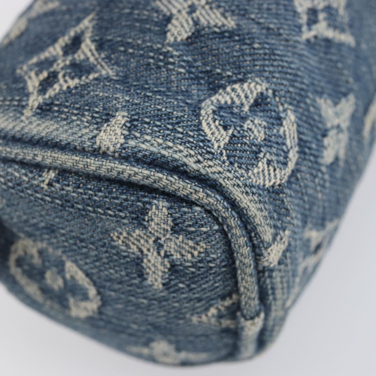 LOUIS VUITTON Monogram Denim Trousse Speedy PM Pouch Blue M95082 LV Auth 207279A