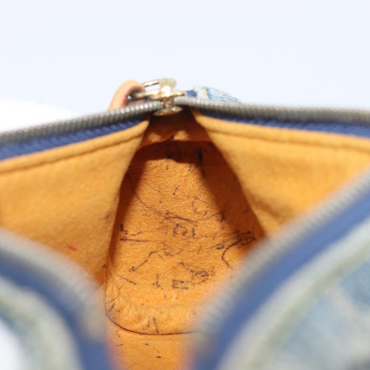LOUIS VUITTON Monogram Denim Trousse Speedy PM Pouch Blue M95082 LV Auth 207279A