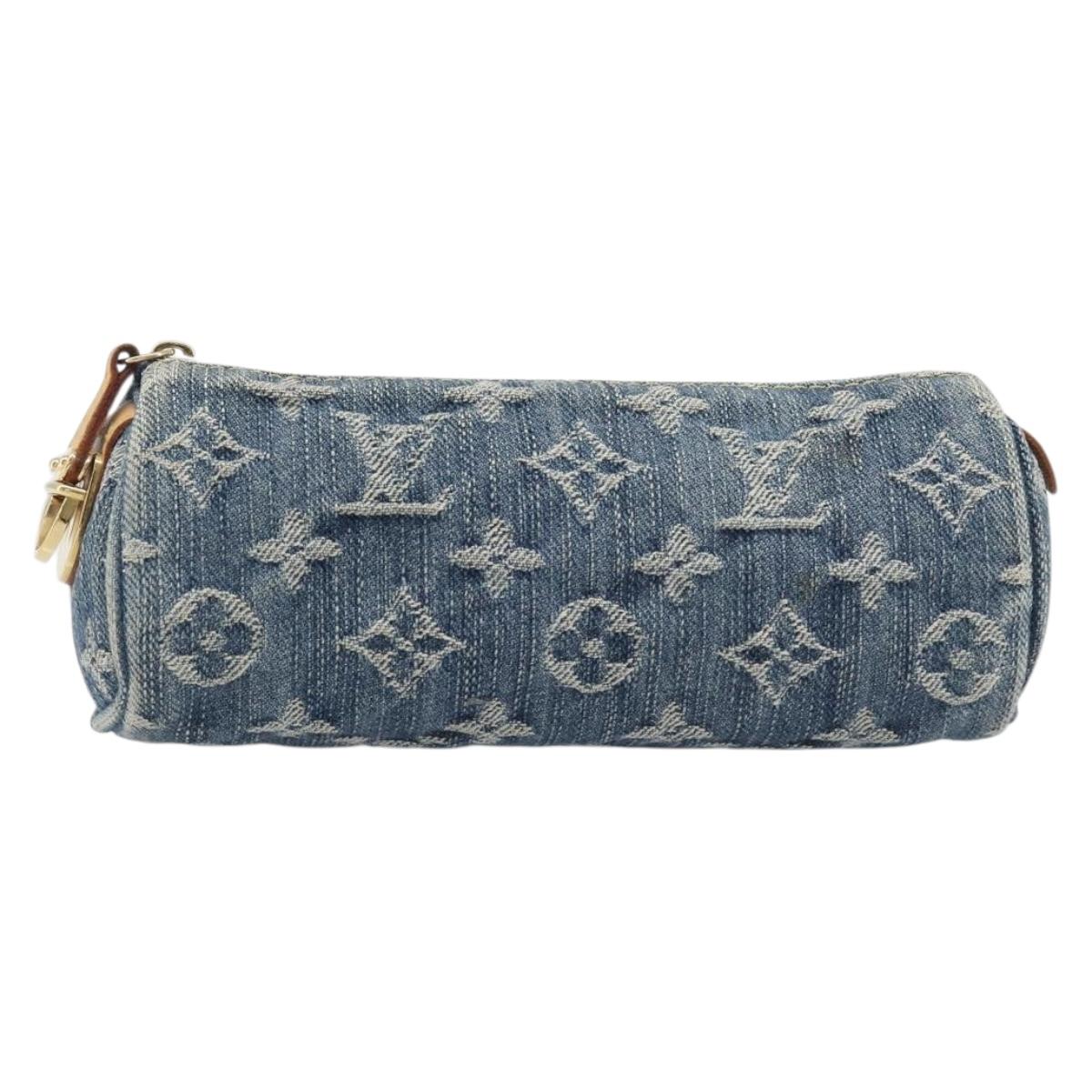 LOUIS VUITTON Monogram Denim Trousse Speedy PM Pouch Blue M95082 LV Auth 207279A