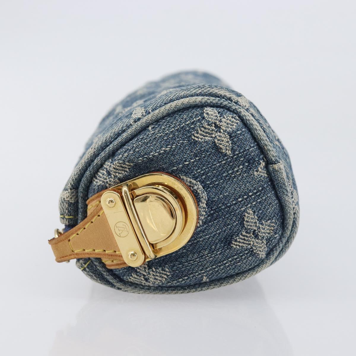 LOUIS VUITTON Monogram Denim Trousse Speedy PM Pouch Blue M95082 LV Auth 207279A