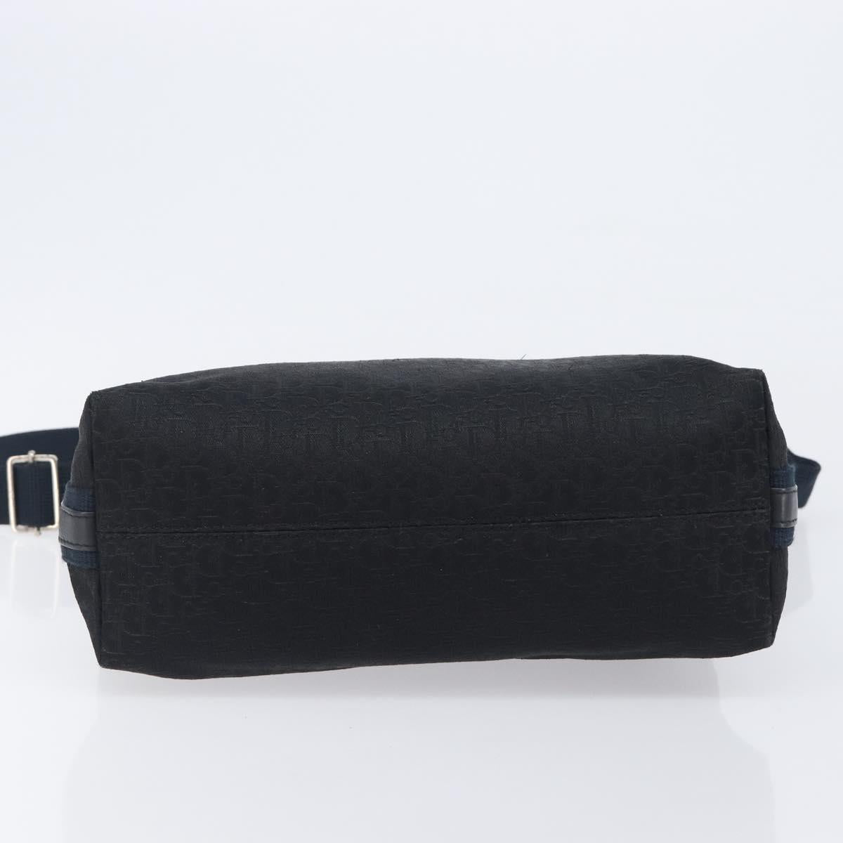 Christian Dior Trotter Canvas Street Chic Shoulder Bag Black Silver Auth 207285A