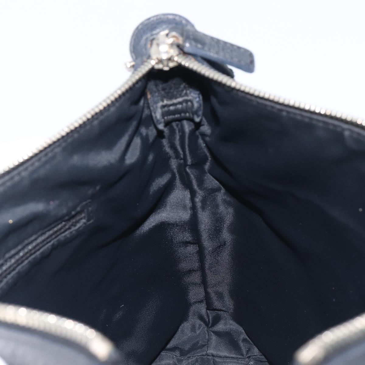 Christian Dior Trotter Canvas Street Chic Shoulder Bag Black Silver Auth 207285A