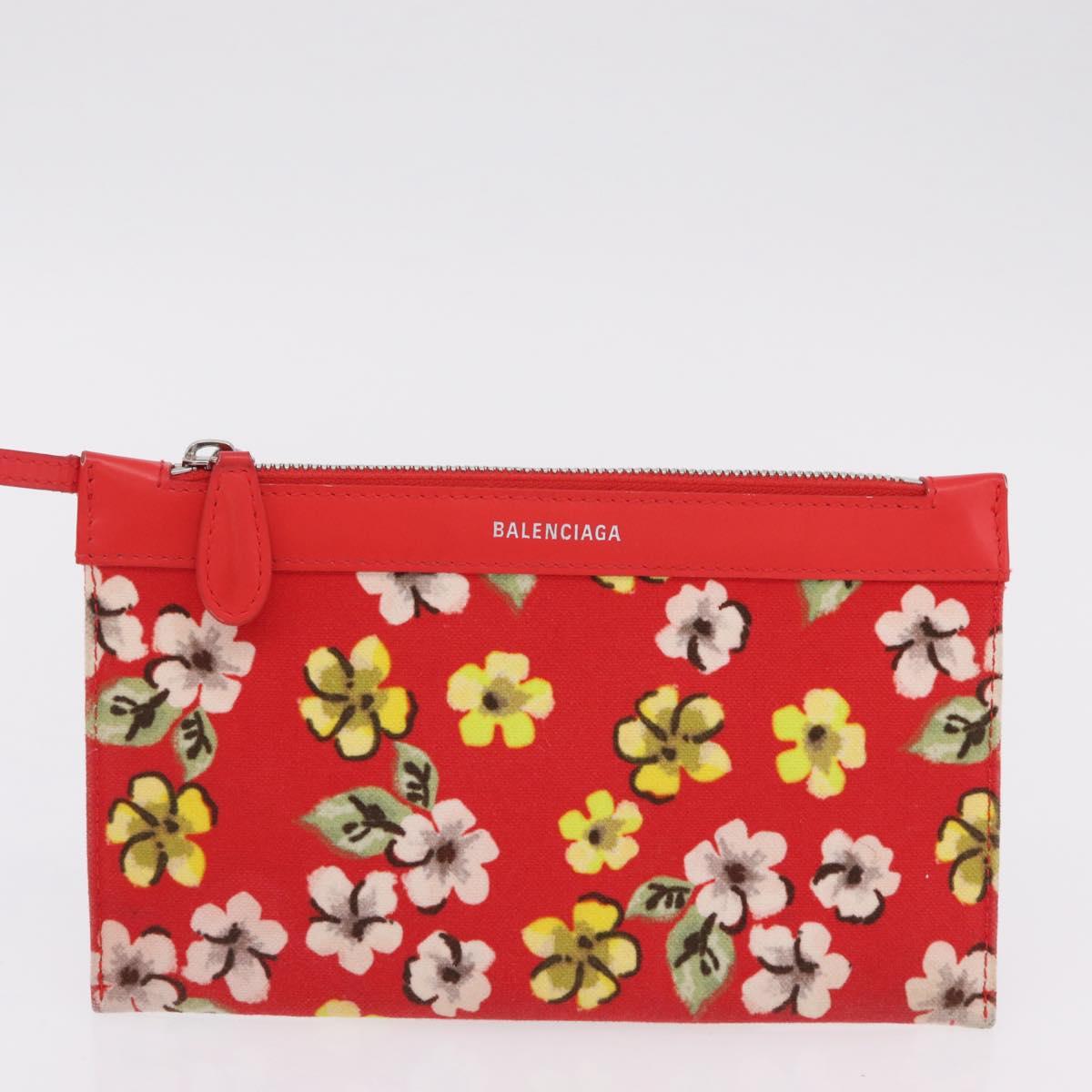 Balenciaga Navy Cabas S Tote Bag Canvas Red Silver 339933 Auth 207286A